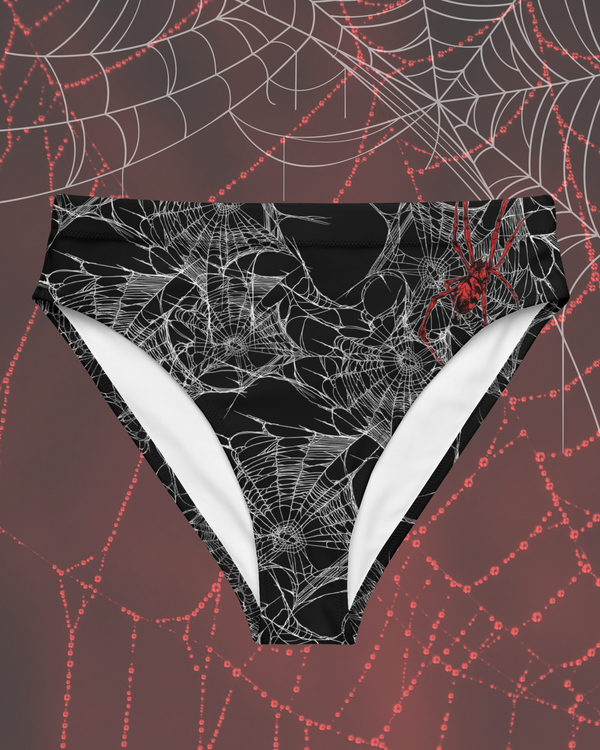 Poisoned Web High Waisted Bikini Bottoms