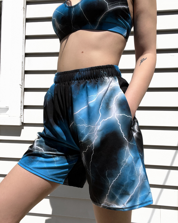 Blue Lethal Lightning Athletic Shorts