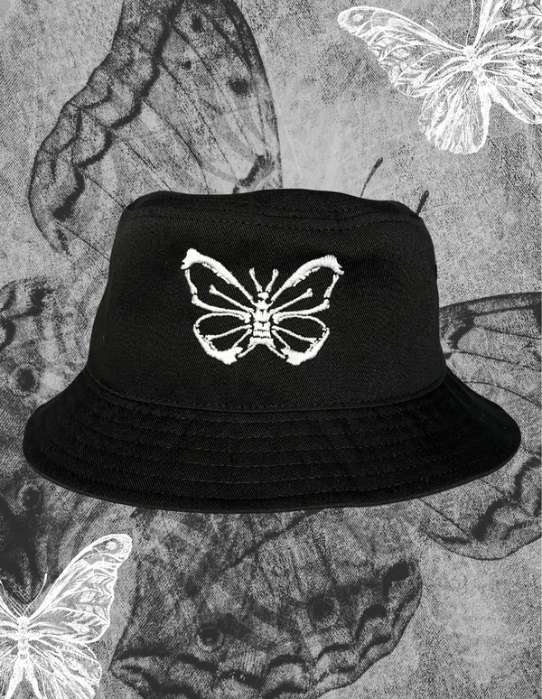 Bone Butterfly Bucket Hat