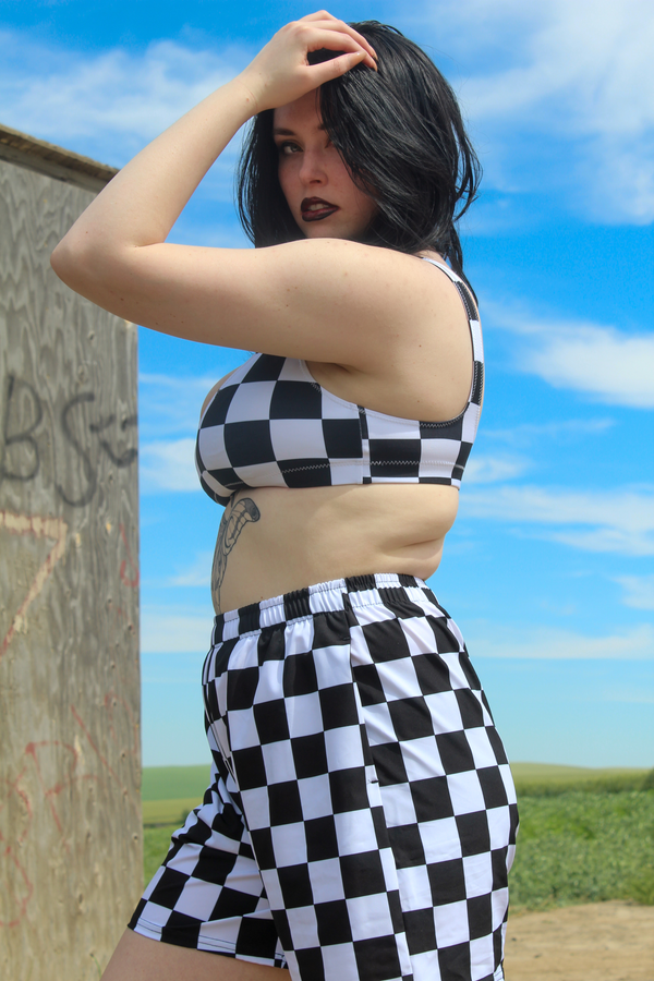 Checkered top bikini top