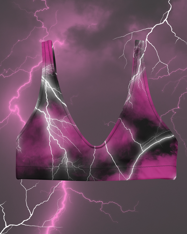 Pink Lethal Lightning Bikini Top