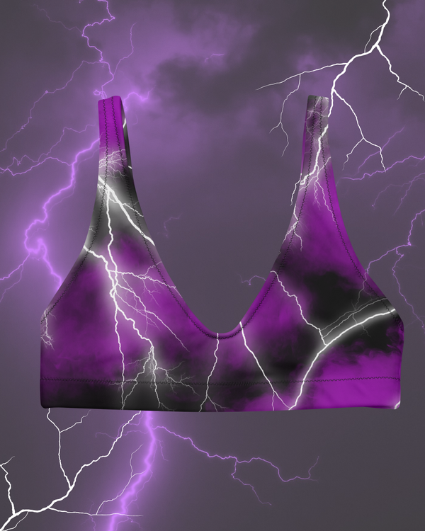 Purple Lethal Lightning Bikini Top