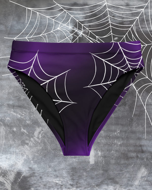 Purple Widow High-Waisted Bikini Bottom