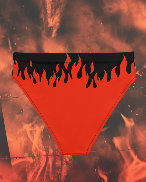 Red Hotter Than Hell High-Waisted Bikini Bottom