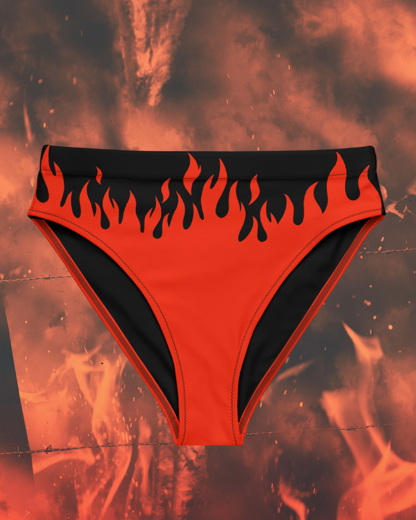 Red Hotter Than Hell High-Waisted Bikini Bottom
