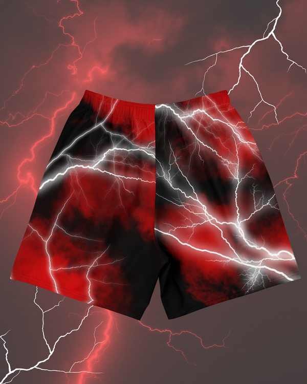 Red Lethal Lightning Athletic Shorts