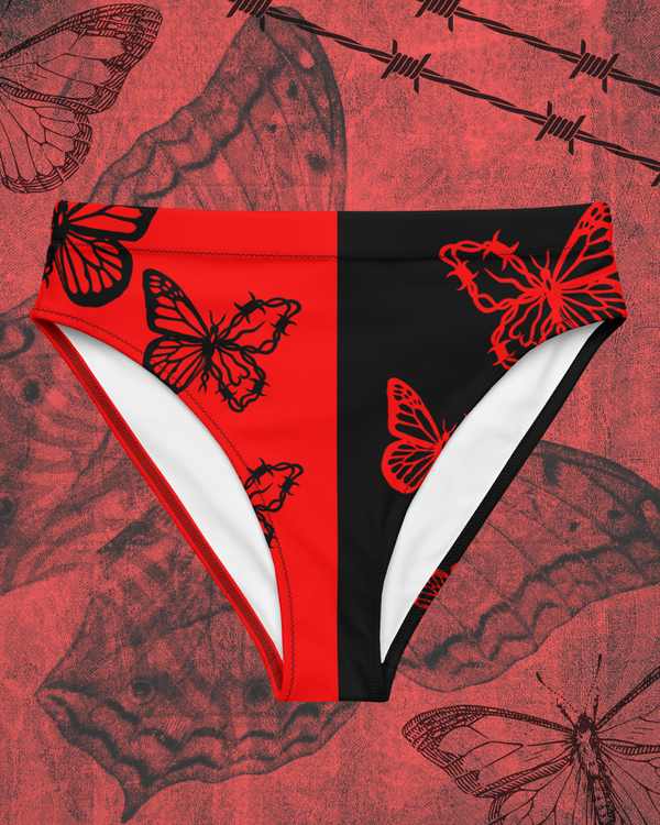 Red Metamorphosis High-Waisted Bikini Bottom