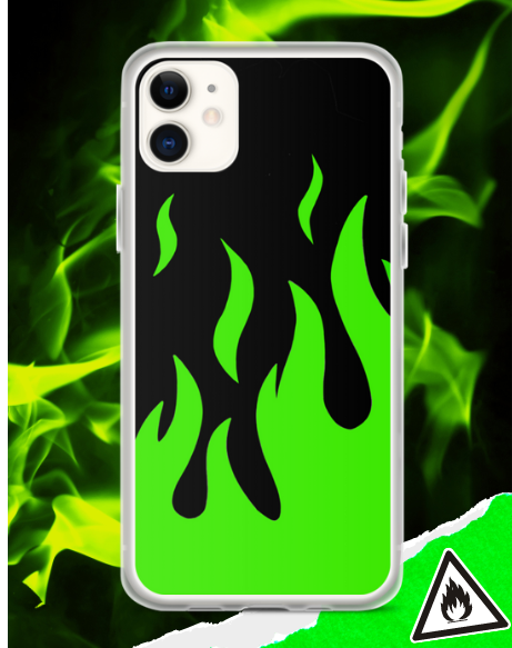 Neon Green Hellfire iPhone Case