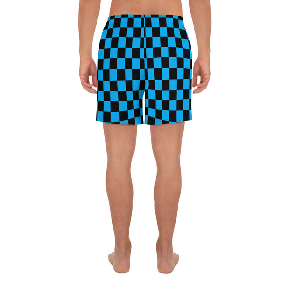 Blue Wavelength Checkered Athletic Shorts