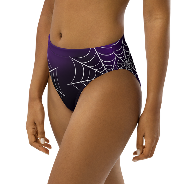 Purple Widow High-Waisted Bikini Bottom